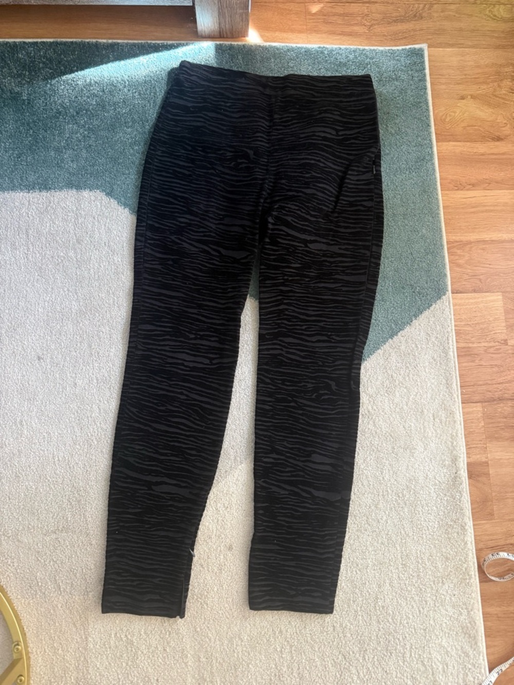 Proenza Schouler black Textured Zebra-Print pants size 2